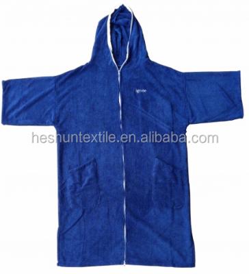 China High quality popular adult size QUICK DRY design hooded towel with zipper and pocket for sale