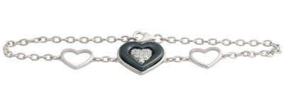 China Heart Shape Ceramic Silver Bracelet for sale