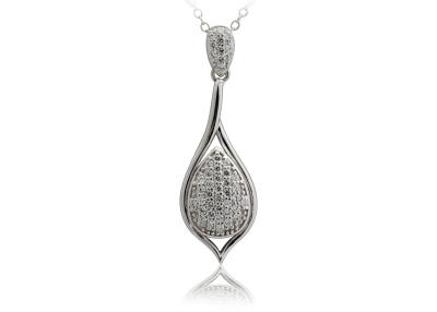 China Large White CZ 925 Sterling Silver gemstone Pendants For Engagement And Wedding IP1121 for sale