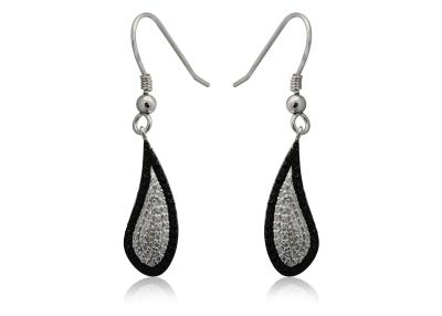 China Water Drop 925 Sterling Silver Earring For Party with AAA CZ , Rhodium Plating IE1112 for sale