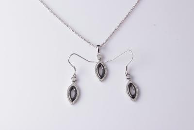 China Micro Setting 925 Sterling Silver Earrings And Necklace Set With CZ CSP0704 CSE0705 for sale