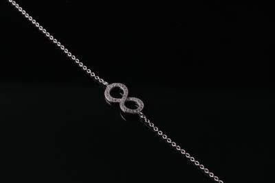 China Infinity symbol cz cubic zirconia silver bracelet with micro setting for lady IB1038 for sale