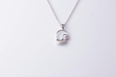 China Girls Christmas Hat 925 Sterling CZ Silver Necklace With Logo For Gift , Party IP1343 for sale