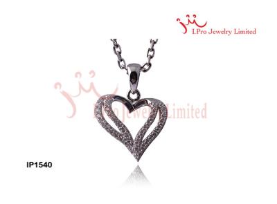 China 925 Sterling Silver Love Pendants with heart shape Silver necklace pendant Coated with Rhodium for sale