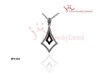 China Women's 925 sterling silver Pendant With Black & White CZ Stones For Party IP1131 for sale