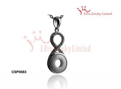 China Simple infinity loop 925 Sterling Silver pendant Necklace in Rosegold Plated And White Ceramic for sale