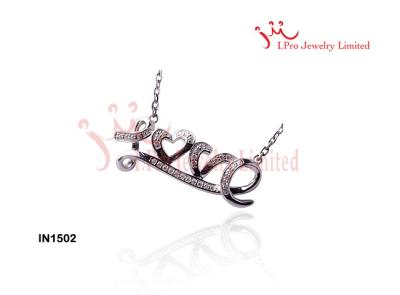 China 925 Sterling Silver Necklace With Diamond-Cut cz  ,18 Inch Chain Love Necklace Bracelet for sale