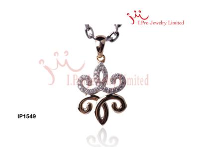 China 14K Gold Plated Flower Charm 925 Sterling Silver Pendants Chain Necklace for sale