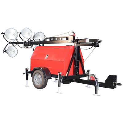 China Manual Light Tower 6m 9m Halogen Light Tower Residential Industrial Portable Sale for sale