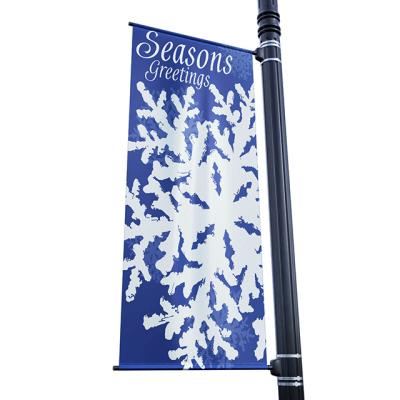 China Custom Durable Hanging Street Pole Vinyl Lamp Post Advertising Banners Printing for sale