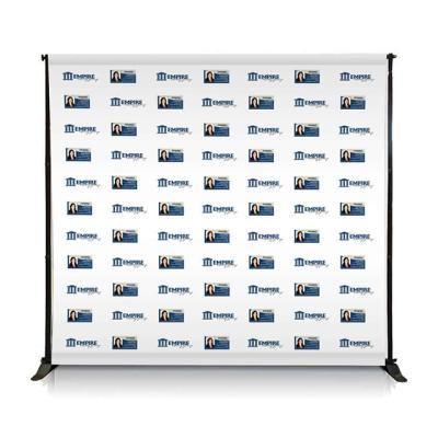 China Flat or Curved Custom Design Printed Large Format Photobooth Event Backwall Stage and Repeat Backdrop Banner Stand for sale