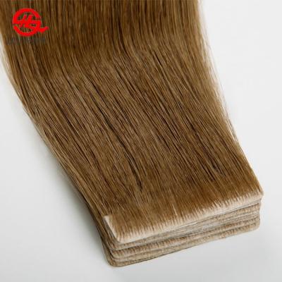 China Unique Cuticle Aligned Technology Double Sided Invisible Hand Tied Tape In Hair Extensions Cabelo Humano 100% Injected Hair Extensions for sale