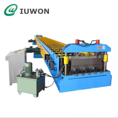 China Building Material Shops Floor Steel Deck Roll Forming Machine , Decking Roll Forming Machine for sale