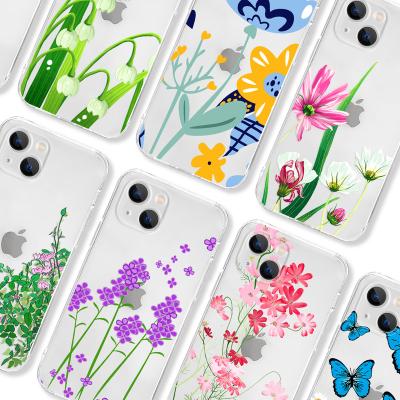 China RTS Factory Flower Shockproof Phone Case For iPhone Samsung Huawei OPPO Vivo Xiaomi Infinix Clear Phone Case for sale