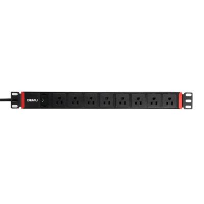 China Universal PDU Socket For Cabinet 19 Inch 1U 8 Way Us Rack Mount Standard PDU With Power LED Indicator Pull Out PDU Removable for sale