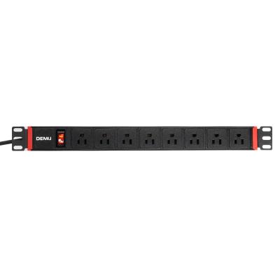 China Universal PDU Socket For Cabinet 19 Inch 1U 8 Way US Type PDU Rack Mount With Power LED Indicator Surge Protector Extracting PDU for sale