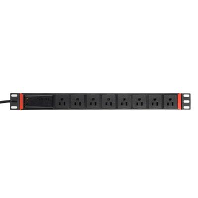 China Universal PDU Socket For Cabinet 19 Inch 1U 8 Way US Standard PDU Rack Mount With Lightning Protection Surge Protector Extracting PDU for sale