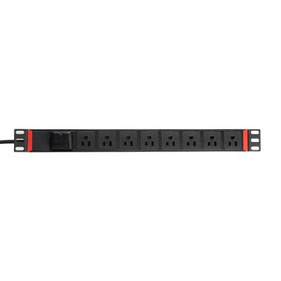 China Universal PDU Socket For Cabinet 19 Inch 1U 8 Way US Standard PDU Rack Mount With Removable Extracting PDU SPD Surge Protector for sale