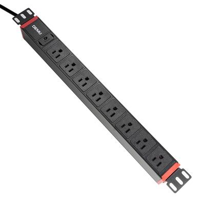 China Universal PDU Socket For Cabinet 19 Inch 1U 8 Way Us Rack Mount Standard PDU With Power LED Indicator Pull Out PDU Removable for sale