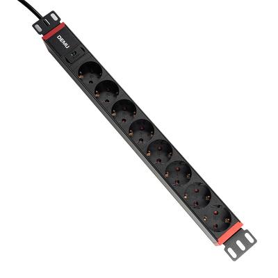 China Universal PDU Socket For Cabinet 19 Inch 1U 8 Way EU Standard Extracting PDU With Power LED Indicator Rack Mount Demountable PDU for sale