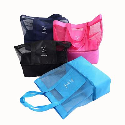 China Keep Cool Insulation Bag Beach Picnic Double Outdoor Bag Mesh Ice Bag for sale