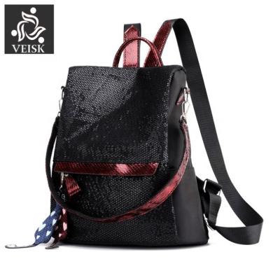 China Simple Style High Quality Ladies Backpack Quilting Juvenile Purse Bagpack Mochila Oxford Sequins College Bag Anti-theft Cloth Tarpaulin for sale