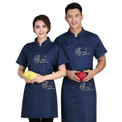 China Chef Uniform Kitchen Design Breathable Fabric Set Outdoor Female Cooking To Wear Custom Men Women Summer Clothes Black Chef Uniform for sale