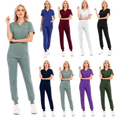 China Hospital Scrubs Uniforms Sets Nurses Fashion Trendy Custom Unisex Long Sleeve Plus Size Men Nursing Scrubs Uniforms Sets for sale