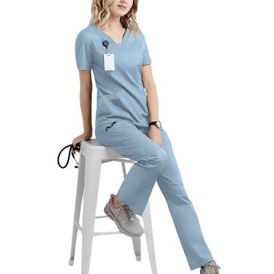 China Medical Clothing/White Coat Uniforms Nursing Hospital Sets Medical Scrubs Plus Size Orange White Nurses Scrub Uniform Uniforms Nursing Hospital Sets for sale