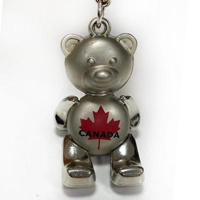 China High Quality Army Rewards Souvenir Pribt Your Key Logo Dark Bear Teddy Bear Key Chain Keychains For Wallet for sale