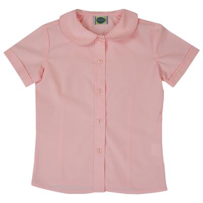 China Autumn Spring Kids Girls Blouse Set Fashion Baby Round Neck Button Blouse Anti-Shrink Girls Lace Short Sleeve School Blouse Shirt for sale