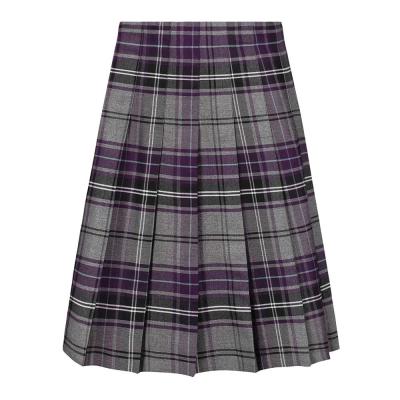 China Girls High Waisted Girls A Line Skirt Custom Made Anti Shrink Plaid Tartan, School Uniforms Tartan Stitch Down Pleat Skirt for sale