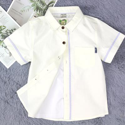 China High Quality Boys Short Sleeve Shirt Fashion Streetwear Kids 100% Cotton Breathable Shirt Anti-Shrink for sale