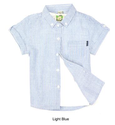 China 2-14 years old kids good performance boys short sleeve shirt anti-shrink stripes shirts wholesale kids button down shirt for sale