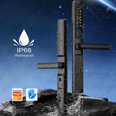 China IP66 WaterProof Broken bridge aluminum fingerprint lock translation door Steel plastic door TUYA remote electronic code lock for sale