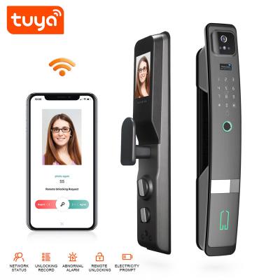 China Remote Locks Home Security Door Password Lock Automatic Smart Lockup Wifi Mobile Phone Tuya Fingerprint Door Lock Black Silver LY21 for sale