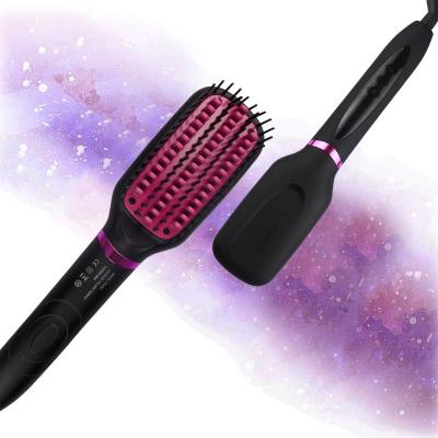 China Battery powered Professional Salon Styling Ionic Hair Straightener Brush Hair Straightening Products for sale