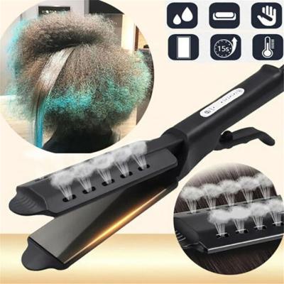 China 360 Professional Titanium Ceramic Tourmaline Swivel Rope Amazon Salon Iron Steam Ionic Flat Hair Straightener Quick Dry Wet Styler Professional for sale