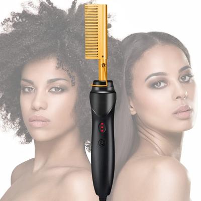 China Fashionable Hot Ceramic Hair Straightener Brush Comb Electric Heating Comb Heat Pressing Comb Hair Curling Hair Straightening for sale