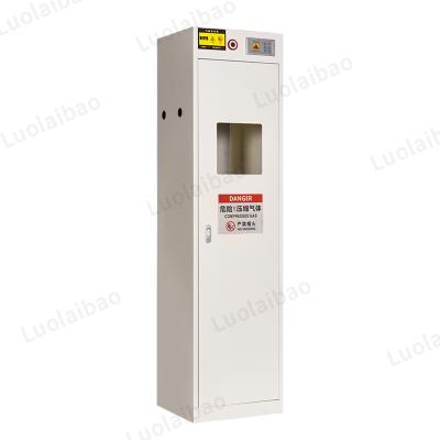 China Modern Laboratory White Explosion Proof All Steel Safety Storage Gas Cylinder Cabinet With Gas Leak Detector for sale