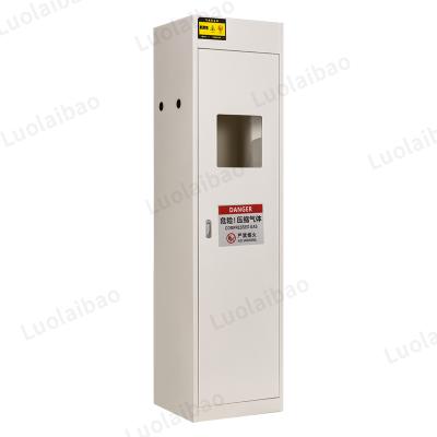 China Modern Laboratory White Explosion Proof All Steel Gas Cylinder Cabinet With Gas Leak Detector for sale