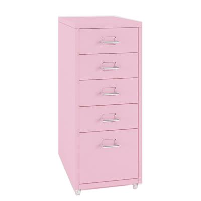 China Luolaibao Cabinet Drawer Quality 5 Drawers Durable Multi Colored Movable Metal Pedestal Steel Storage Cabinet for sale