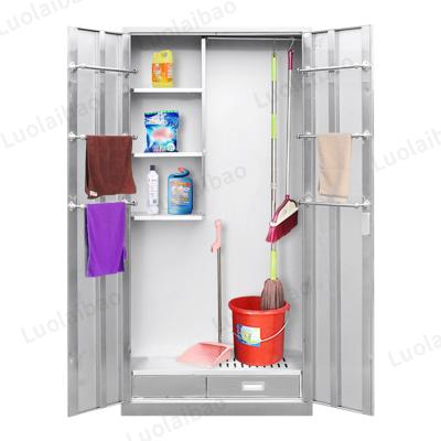 China Stainless Steel Double Door Tool Organizer Kitchen Lockers Stabilized Supplies Clean Storage Cabinet for sale