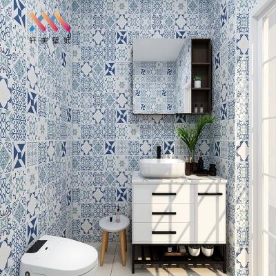 China Matt Tile Look Peel And Stick Wallpaper PVC Tile Effect Wallpaper For Bathroom for sale