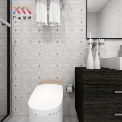 China Bathroom Wall Mosaic Tiles PVC Fireproof Self-Adhesive wallpaper for sale