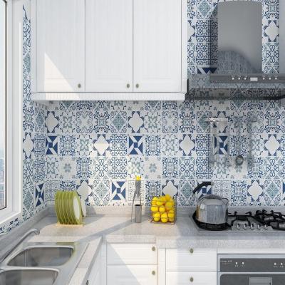 China PVC Modern Tile Mosaic Ceramic Wallpaper Roll for Kitchen Cupboard Cabinet Furniture Self Adhesive DIY Wall Stickers for sale