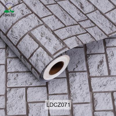 China Workshop Retro 3D Grey Brick Wallpaper 0.17mm-0.30mm Thickness for sale