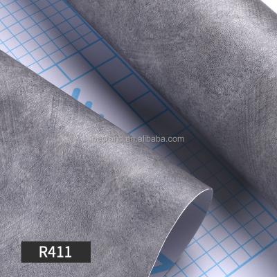 China 0.3mm Cement Look Wallpaper 60cm*10m PVC Black Cement Wallpaper for sale