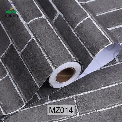 China 0.18mm-0.31mm espesor 3D Papel de pared de ladrillo de piedra 3D Papel de pared de ladrillo gris en venta