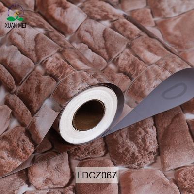 China DIY 3D Brick Stone Wallpaper 3D PVC Wallpaper Sticker Voor Villa Hospital School Te koop